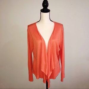 J. Jill Linen Blend Draped Cardigan | Size Medium